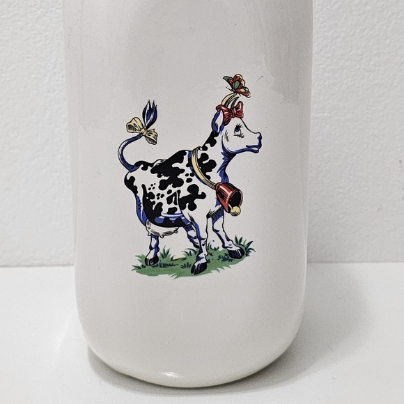Vintage Ceramic Painted Milk Bottle Carafe - Picture 11 of 13